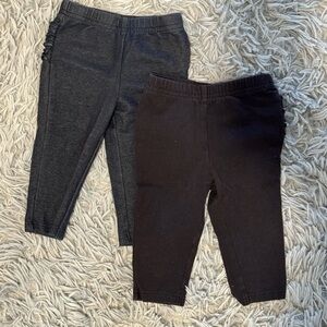 Jumping Bean Baby Girl 2 Pack Leggings Set - Black and Denim 3 months